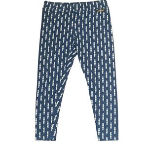 Matilda Jane‎ Leggings Size Small Blue White Geometric Pattern Stretch 28X23